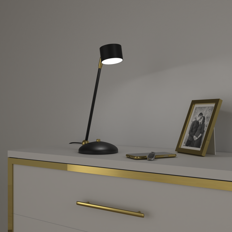 Lampka biurkowa ARENA BLACK/GOLD 1xGX53 MLP7764 Milagro