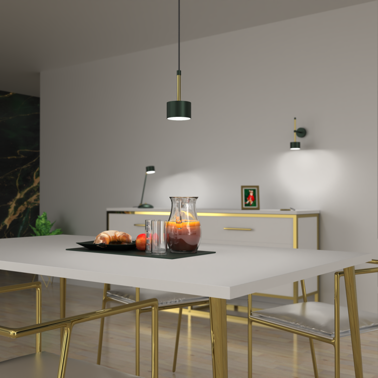 Lampa wisząca ARENA GREEN/GOLD 1xGX53 MLP7766 Milagro