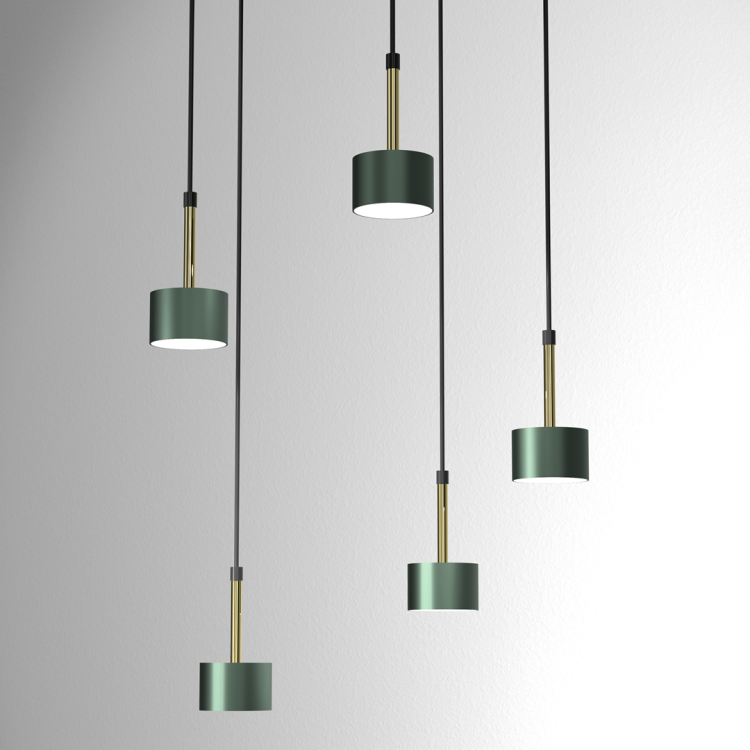 Lampa wisząca ARENA GREEN/GOLD 5xGX53 MLP7769 Milagro