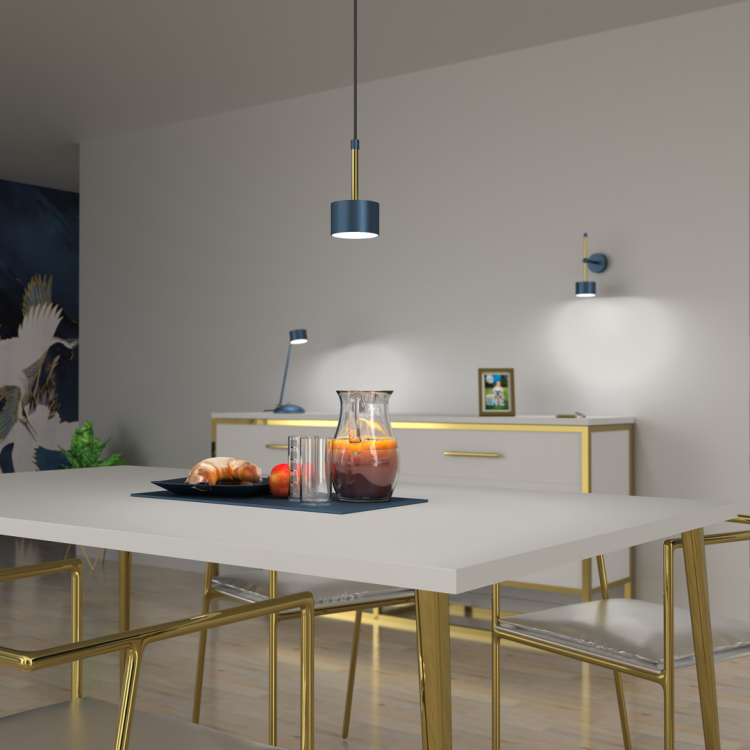 Lampa wisząca ARENA BLUE/GOLD 1xGX53 MLP7772 Milagro