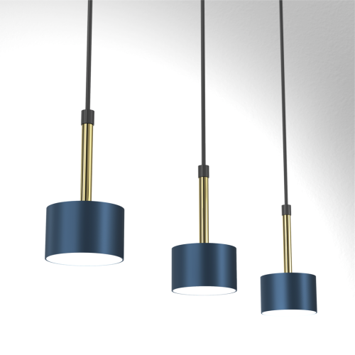 Lampa wisząca ARENA BLUE/GOLD 3xGX53 MLP7773 Milagro