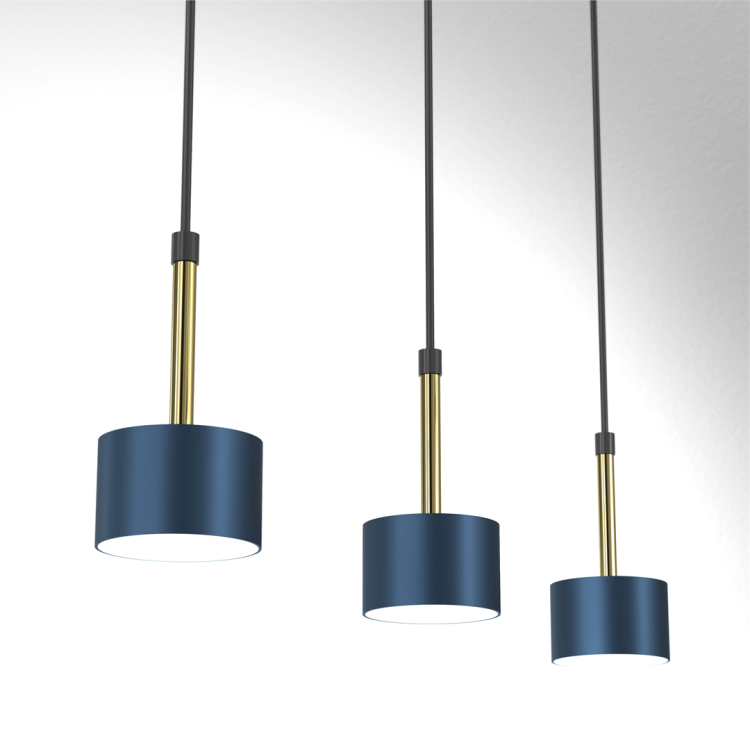 Lampa wisząca ARENA BLUE/GOLD 3xGX53 MLP7773 Milagro