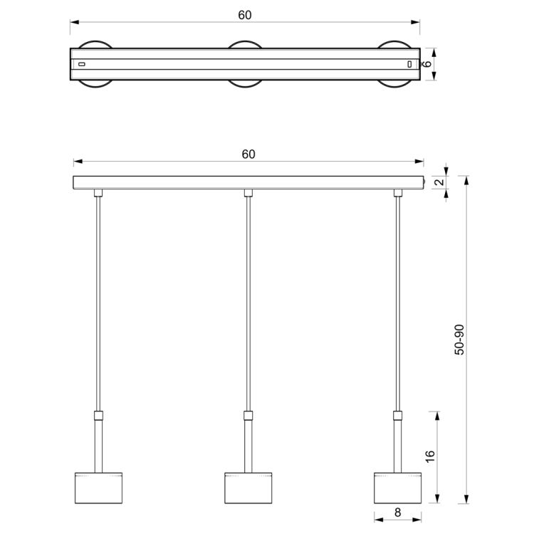 Lampa wisząca ARENA BLUE/GOLD 3xGX53 MLP7773 Milagro