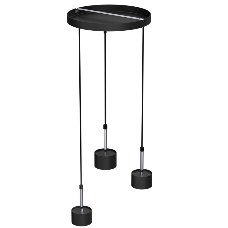 Lampa wisząca ARENA BLACK/SILVER 3xGX53 MLP7786 Milagro