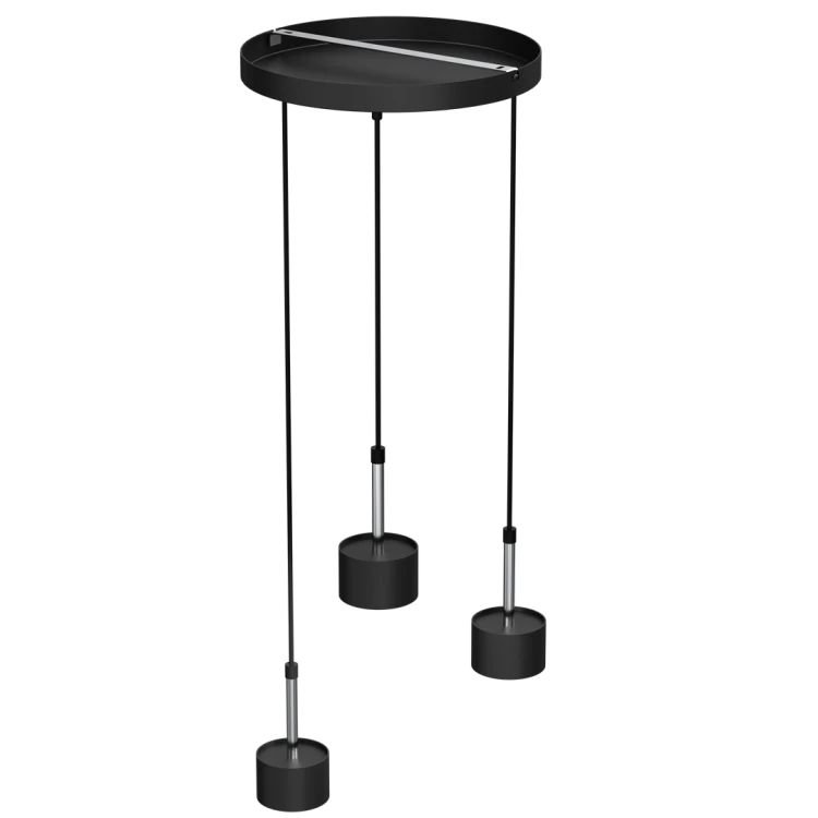 Lampa wisząca ARENA BLACK/SILVER 3xGX53 MLP7786 Milagro