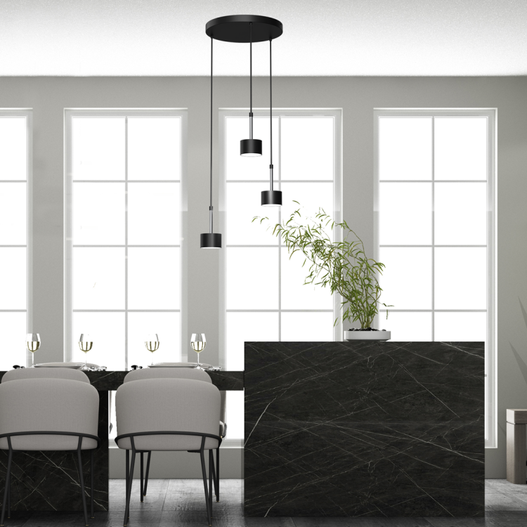 Lampa wisząca ARENA BLACK/SILVER 3xGX53 MLP7786 Milagro