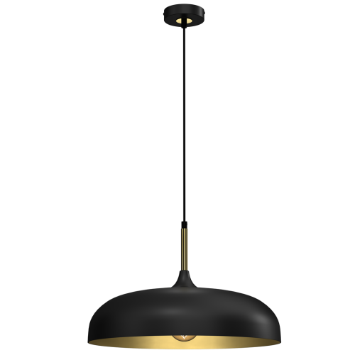 Lampa wisząca LINCOLN BLACK/GOLD 1xE27 45cm MLP7898 Milagro