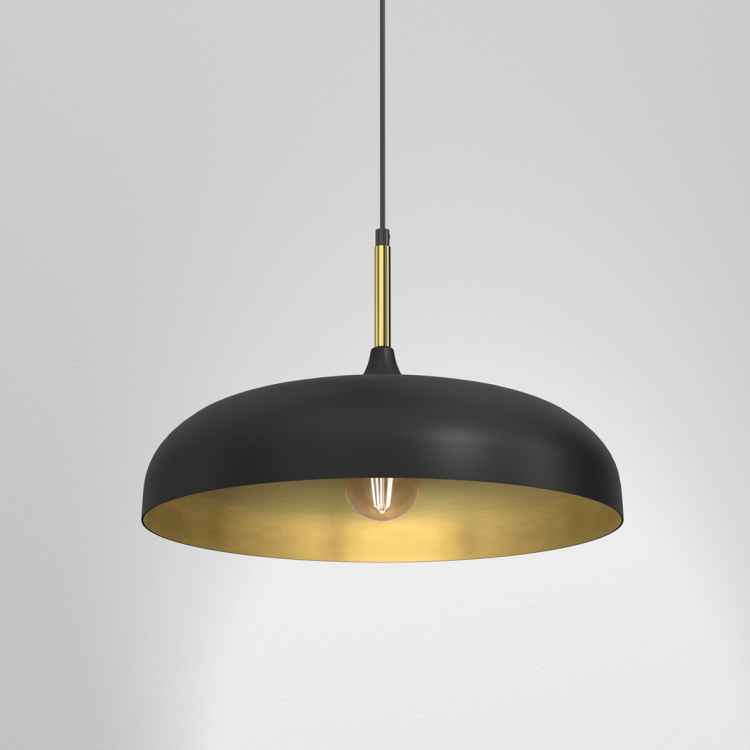 Lampa wisząca LINCOLN BLACK/GOLD 1xE27 45cm MLP7898 Milagro