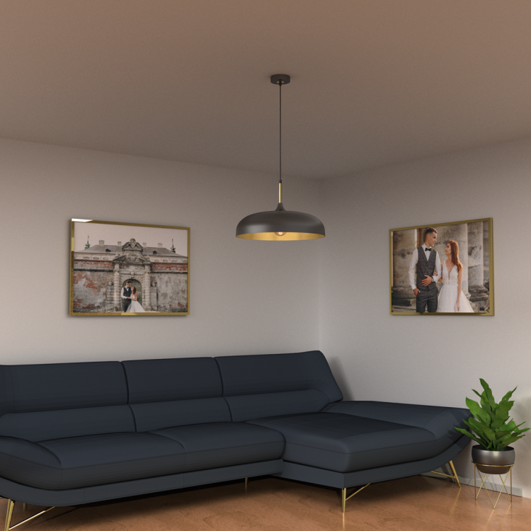 Lampa wisząca LINCOLN BLACK/GOLD 1xE27 45cm MLP7898 Milagro