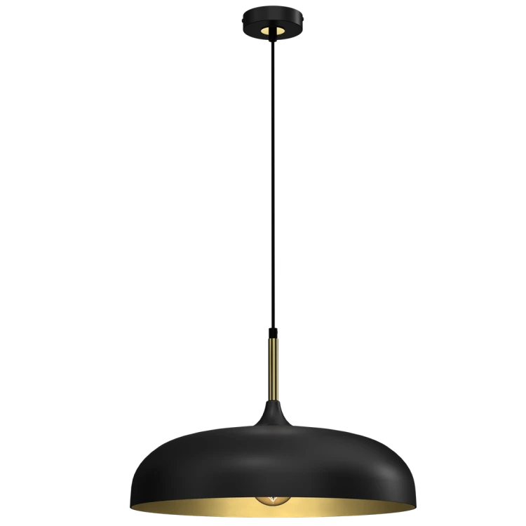 Lampa wisząca LINCOLN BLACK/GOLD 1xE27 45cm MLP7898 Milagro