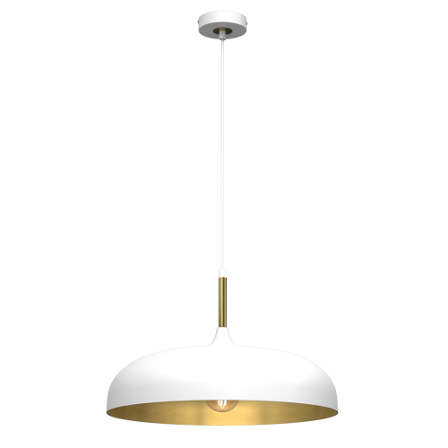 Lampa wisząca LINCOLN WHITE/GOLD 1xE27 45cm MLP7899 Milagro