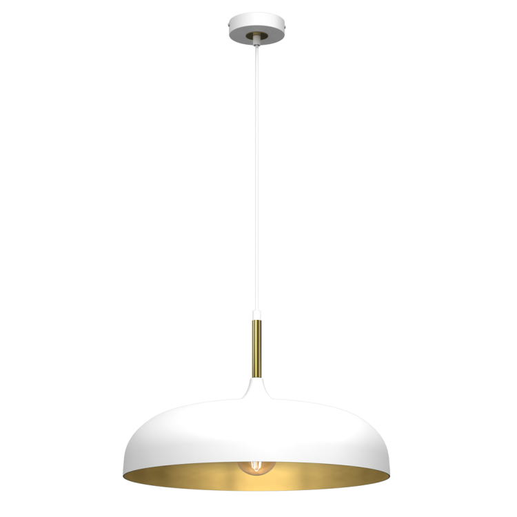 Lampa wisząca LINCOLN WHITE/GOLD 1xE27 45cm MLP7899 Milagro