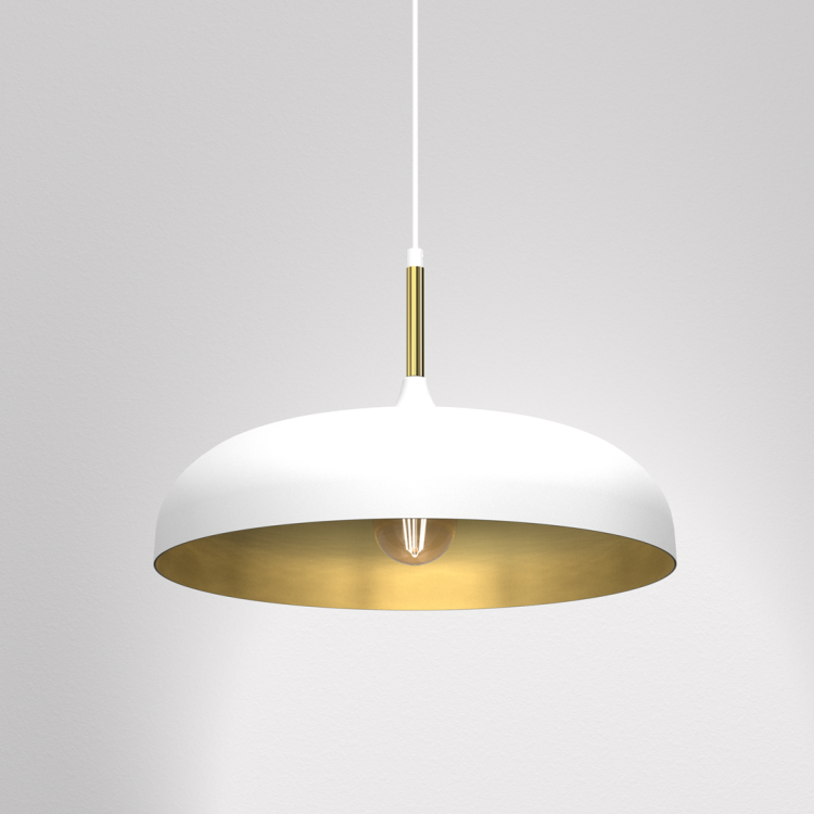 Lampa wisząca LINCOLN WHITE/GOLD 1xE27 45cm MLP7899 Milagro