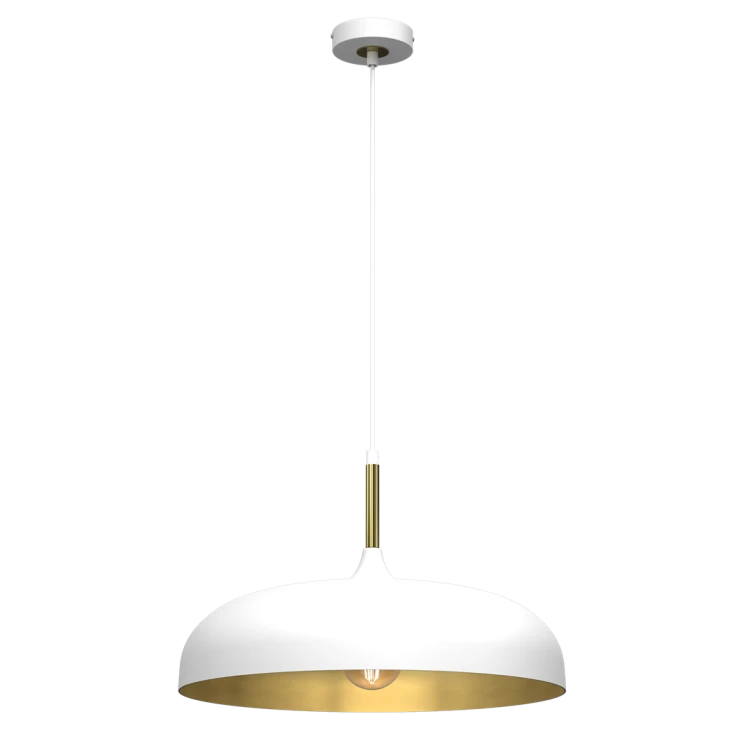 Lampa wisząca LINCOLN WHITE/GOLD 1xE27 45cm MLP7899 Milagro