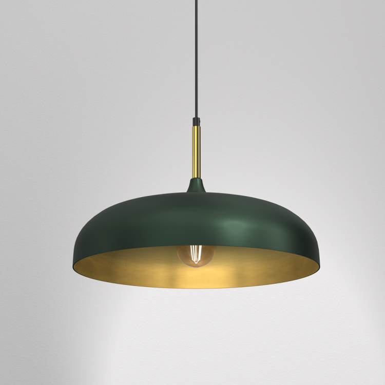 Lampa wisząca LINCOLN GREEN/GOLD 1xE27 45cm MLP7900 Milagro