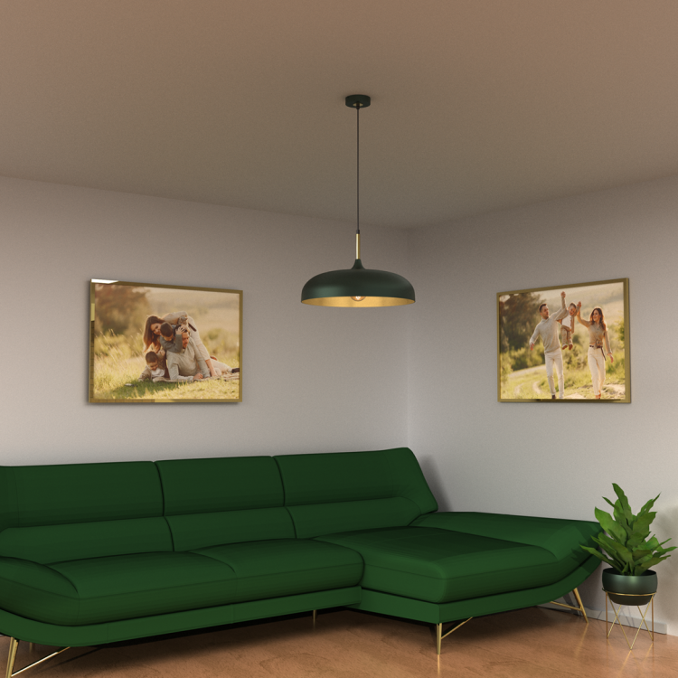 Lampa wisząca LINCOLN GREEN/GOLD 1xE27 45cm MLP7900 Milagro