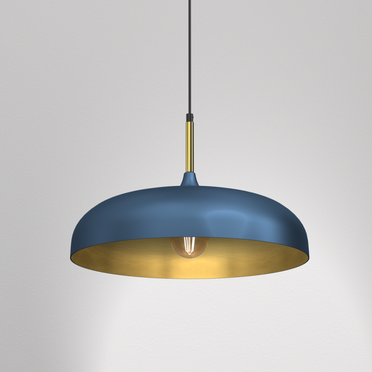 Lampa wisząca LINCOLN BLUE/GOLD 1xE27 45cm MLP7901 Milagro