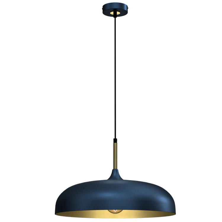 Lampa wisząca LINCOLN BLUE/GOLD 1xE27 45cm MLP7901 Milagro
