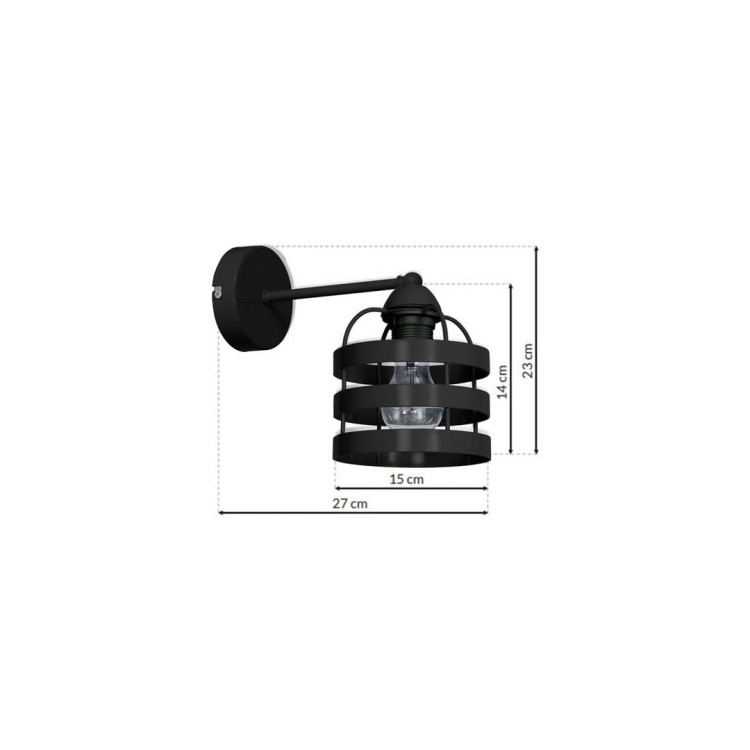 Kinkiet LARS BLACK 1xE27 MLP797 Milagro