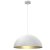 Lampa sufitowa wisząca Industrialna Loft BETA WHITE/GOLD 1xE27 45cm MLP7974 Milagro nowoczesna oprawa oświetleniowa metal żyrandol do Kuchni Jadalni nad stół blat wyspę biały biała złoty złota biało złota zwis Inspiracje Premium