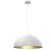 Lampa sufitowa wisząca Industrialna Loft BETA WHITE/GOLD 1xE27 45cm MLP7974 Milagro nowoczesna oprawa oświetleniowa metal żyrandol do Kuchni Jadalni nad stół blat wyspę biały biała złoty złota biało złota zwis Inspiracje Premium