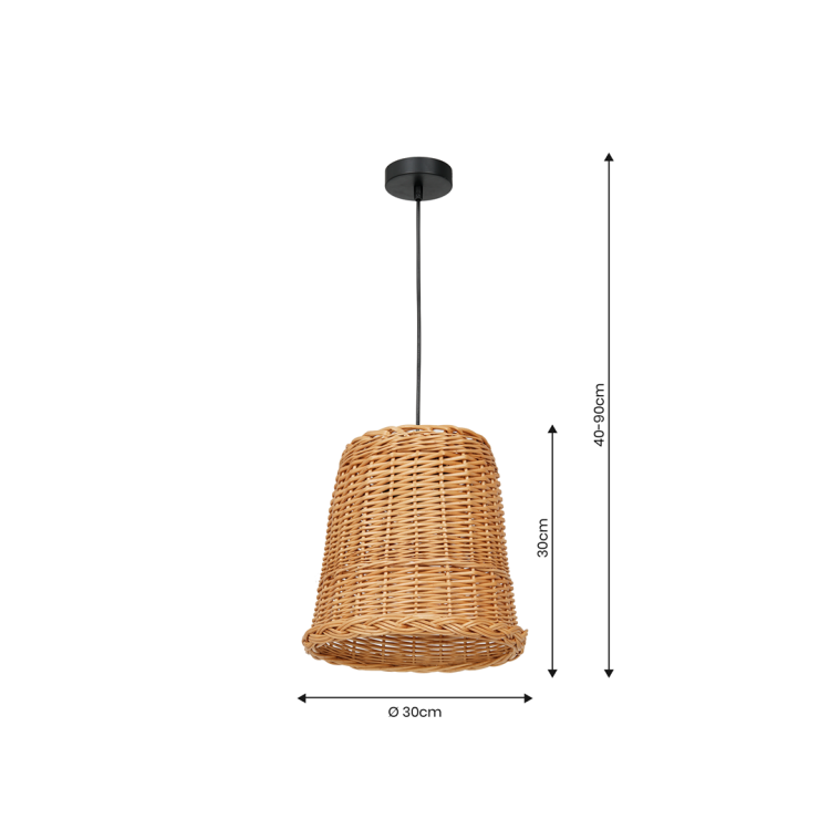 Lampa wisząca VIMINI NATURAL WOOD 1xE27 MLP7990 Milagro