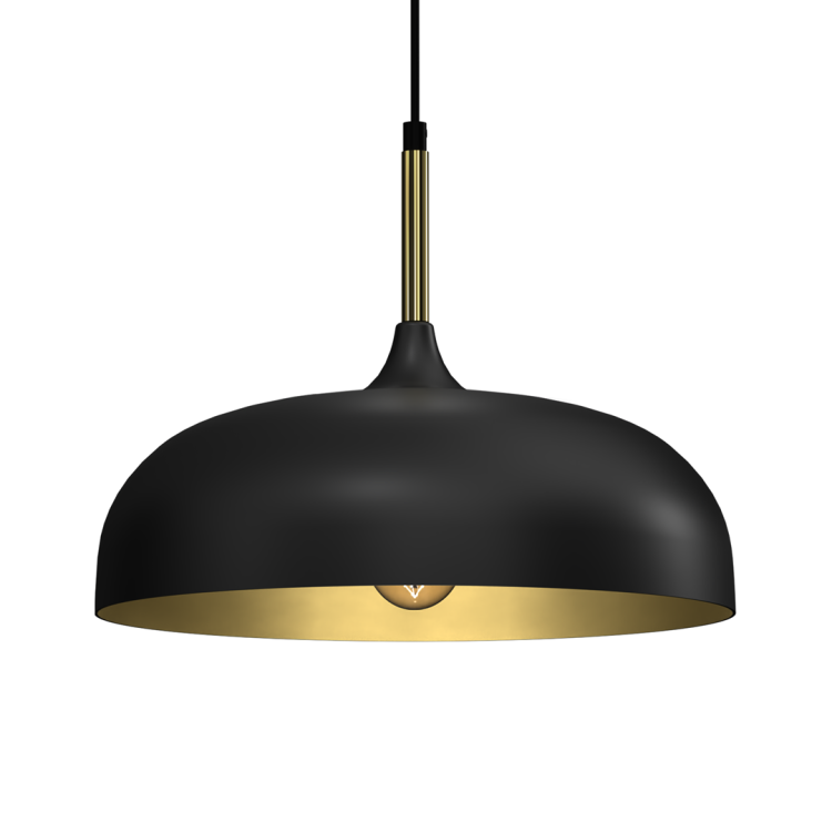 Lampa wisząca LINCOLN BLACK/GOLD 1xE27 35cm MLP8030 Milagro
