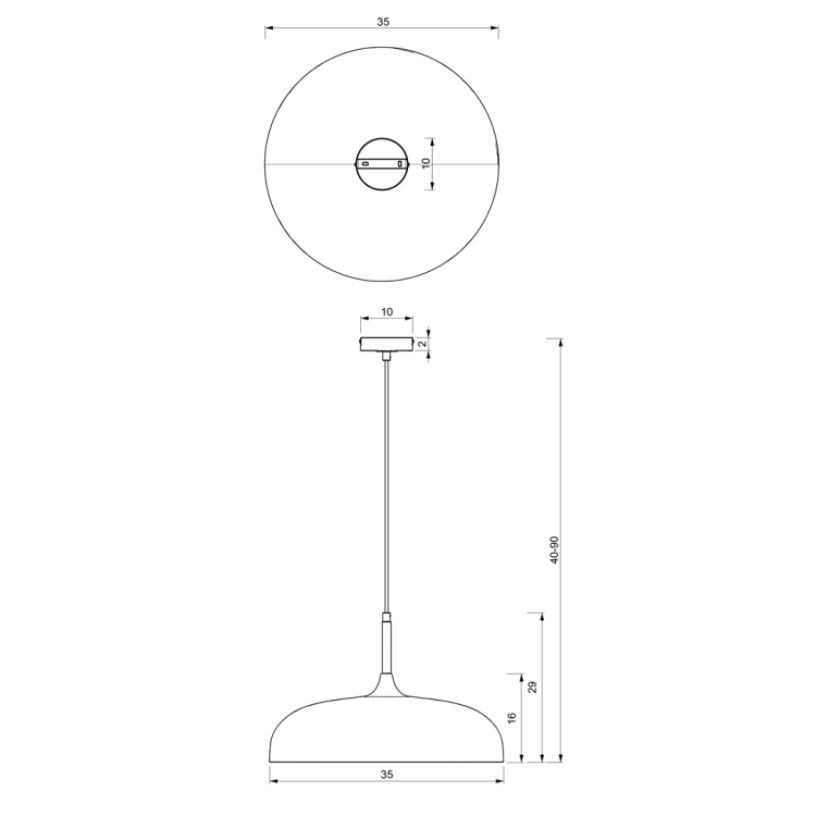 Lampa wisząca LINCOLN BLACK/GOLD 1xE27 35cm MLP8030 Milagro