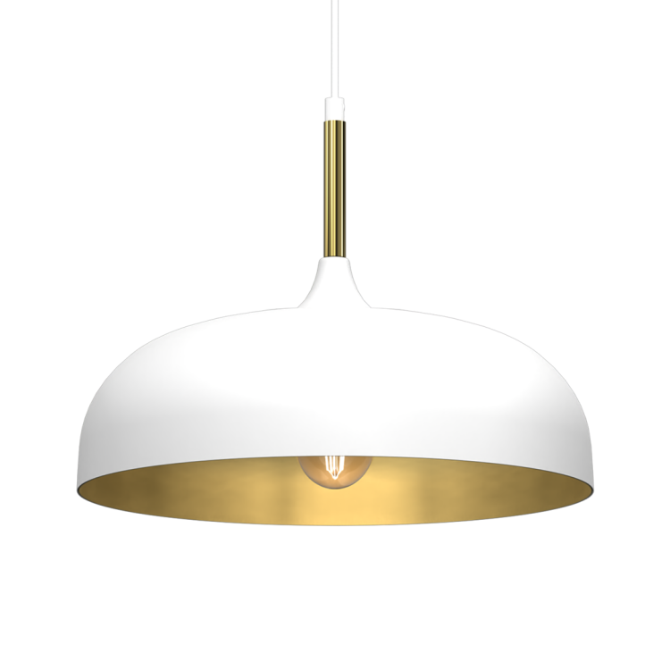Lampa wisząca LINCOLN WHITE/GOLD 1xE27 35cm MLP8031 Milagro