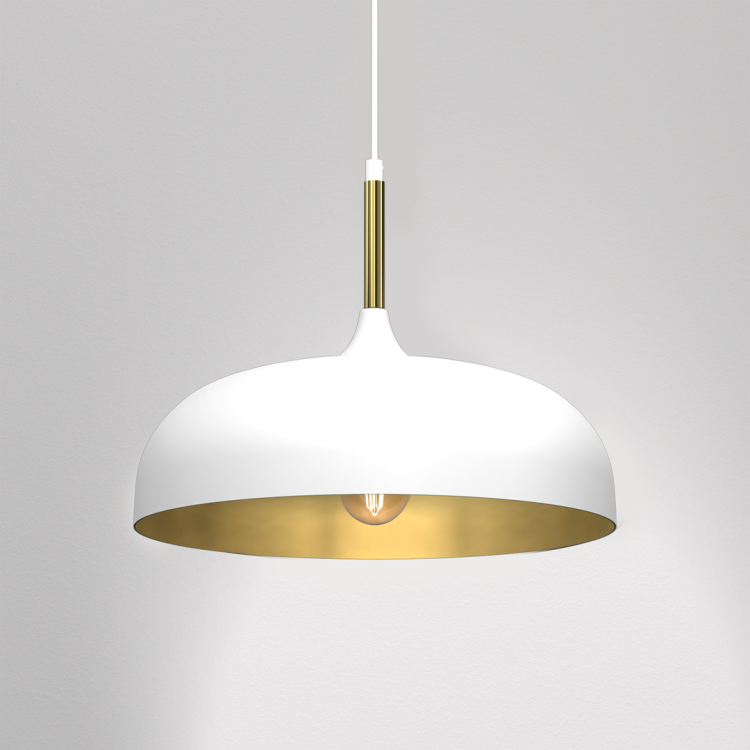 Lampa wisząca LINCOLN WHITE/GOLD 1xE27 35cm MLP8031 Milagro
