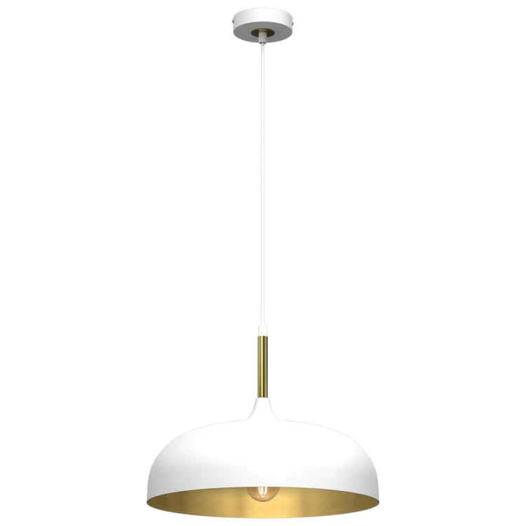 Lampa wisząca LINCOLN WHITE/GOLD 1xE27 35cm MLP8031 Milagro