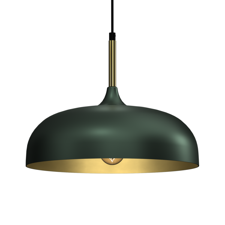 Lampa wisząca LINCOLN GREEN/GOLD 1xE27 35cm MLP8032 Milagro