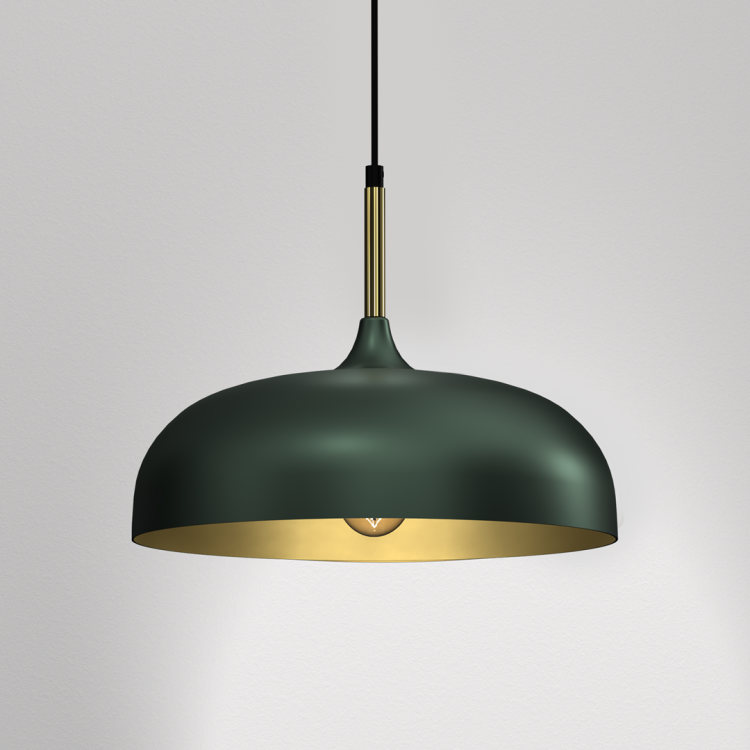 Lampa wisząca LINCOLN GREEN/GOLD 1xE27 35cm MLP8032 Milagro