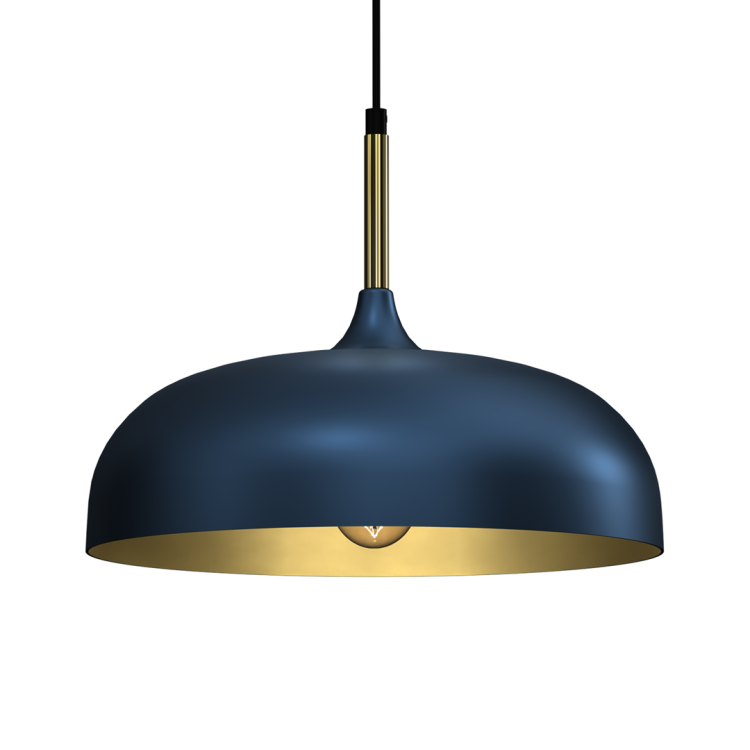 Lampa wisząca LINCOLN BLUE/GOLD 1xE27 35cm MLP8033 Milagro