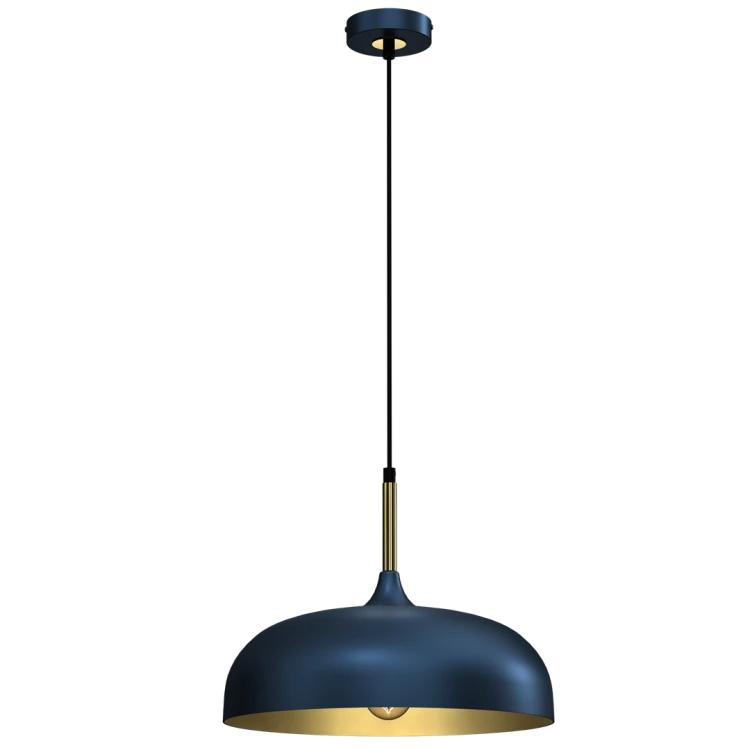Lampa wisząca LINCOLN BLUE/GOLD 1xE27 35cm MLP8033 Milagro