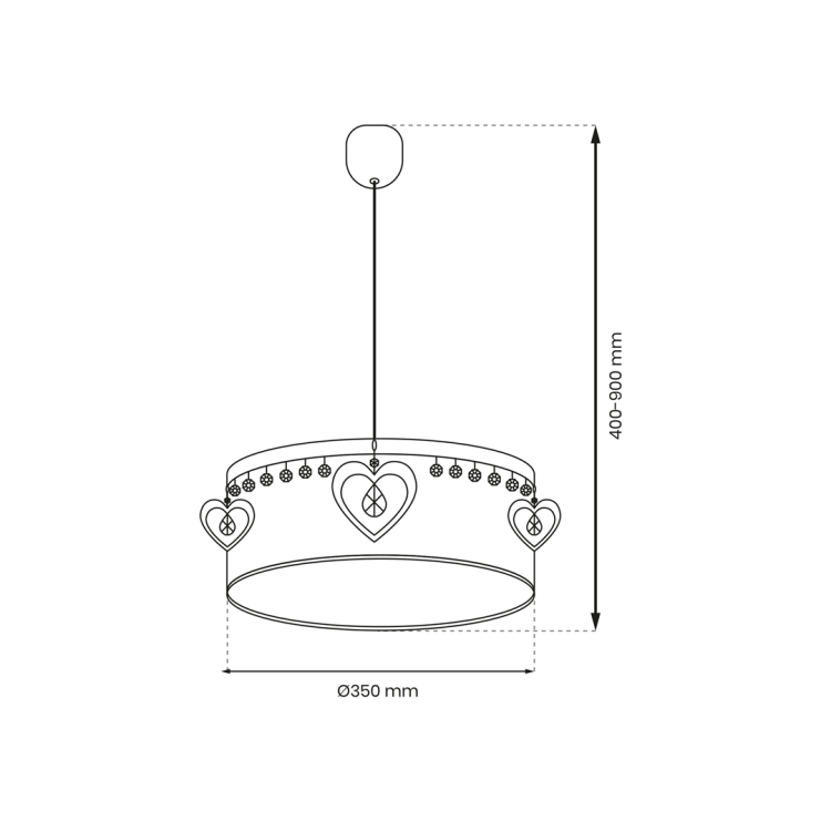 Lampa wisząca HEART 1xE27 MLP8278 Milagro