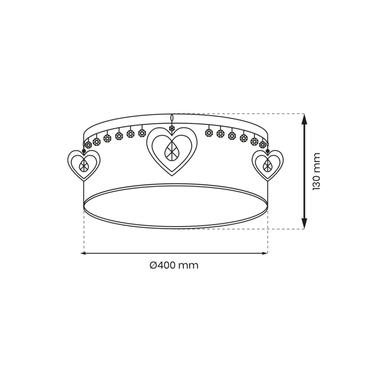 Lampa sufitowa HEART 2xE27 MLP8279 Milagro