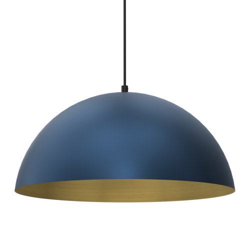 Lampa sufitowa wisząca Industrialna Loft BETA NAVY BLUE/GOLD 1xE27 45cm MLP8289 Milagro nowoczesna oprawa oświetleniowa metal żyrandol do Kuchni Jadalni nad stół blat wyspę granatowy granatowa złoty złota granatowo złota zwis Inspiracje Premium