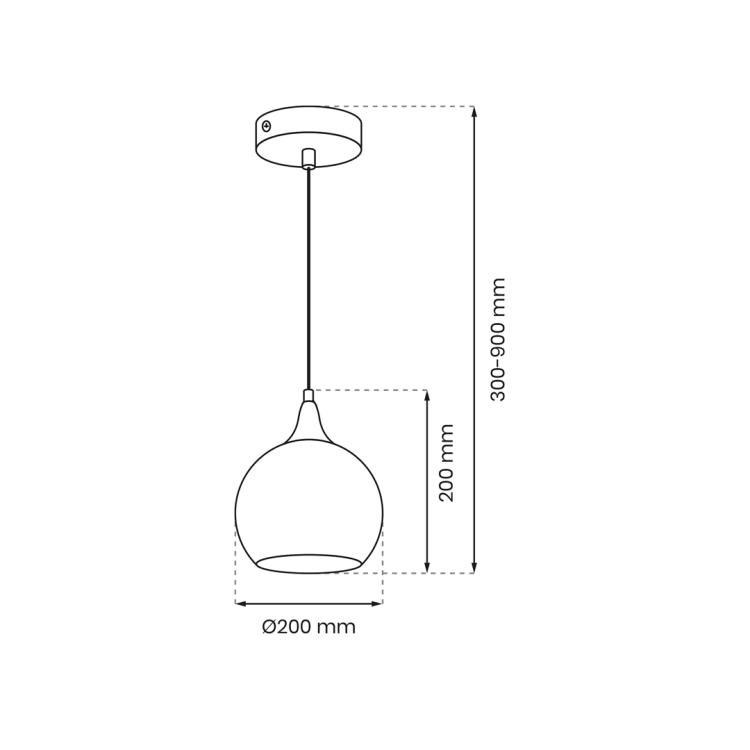Lampa wisząca MONTE SILVER fi 200 1xE27 MLP8320 Milagro