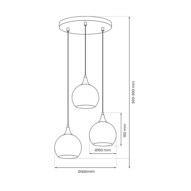 Lampa wisząca MONTE SILVER 3xE27 MLP8323 Milagro