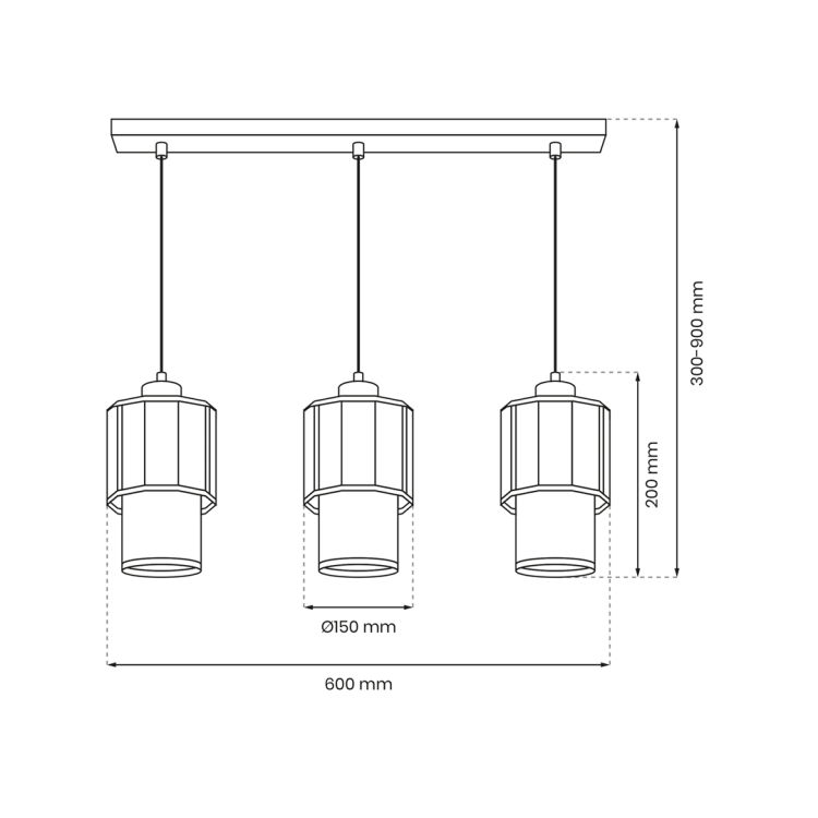Lampa wisząca BLANCO 3xE27 MLP8365 Milagro