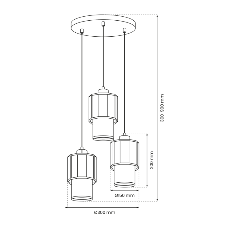 Lampa wisząca BLANCO 3xE27 MLP8366 Milagro