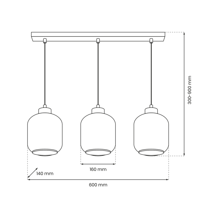 Lampa wisząca SOMBRA MIX 3xE27 MLP8368 Milagro