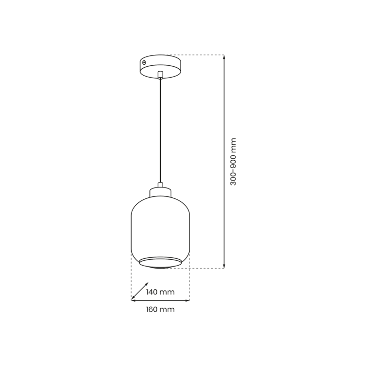 Lampa wisząca SOMBRA SMOKED 1xE27 MLP8373 Milagro