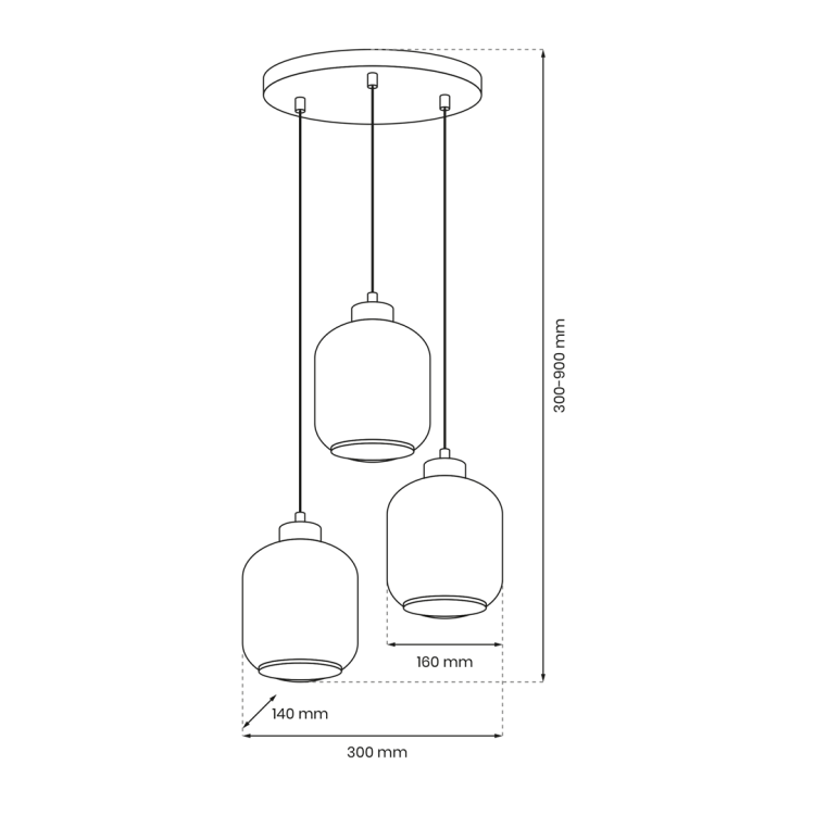 Lampa wisząca SOMBRA SMOKED 3xE27 MLP8375 Milagro