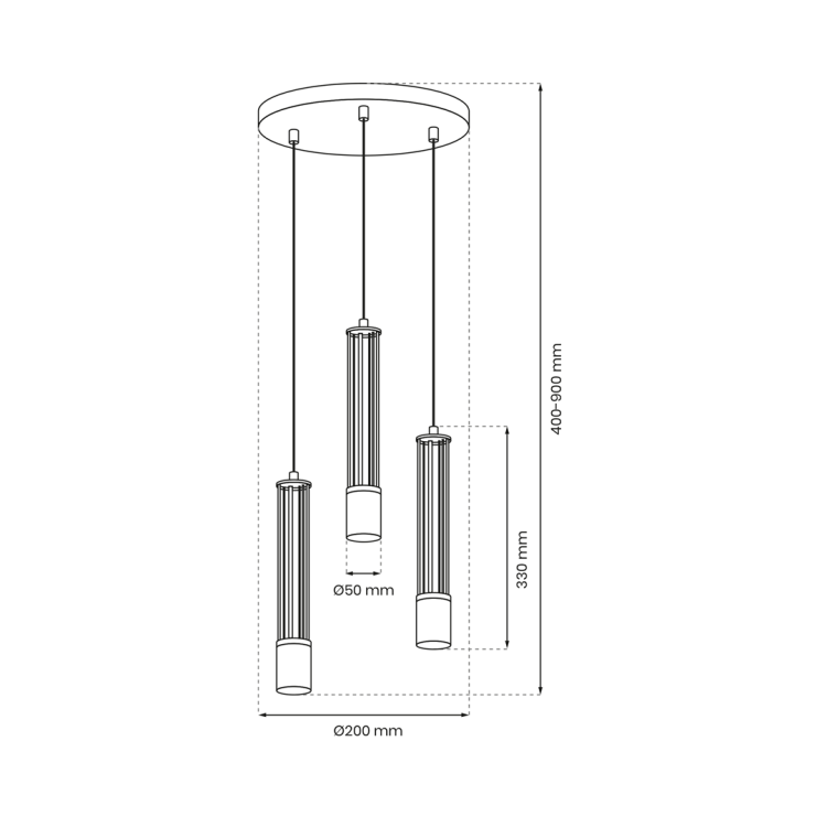 Lampa wisząca ESTILO 3xGU10 MLP8410 Milagro