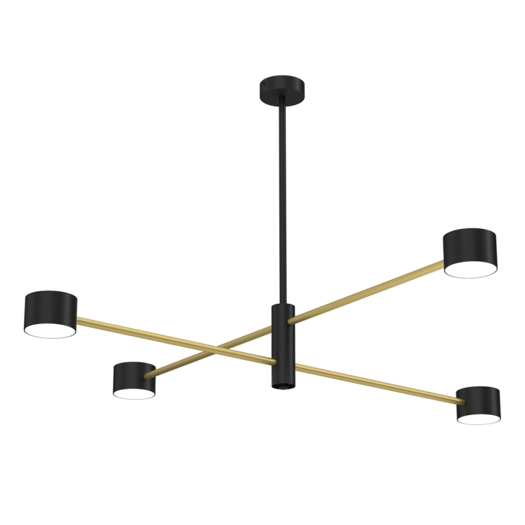 Lampa sufitowa wisząca Industrialna Loft CROSS GOLD 4xGX53 MLP8419 Milagro GX53 x4 nowoczesna oprawa oświetleniowa metalowa nad stół blat wyspę złota złoto czarna Inspiracje Premium