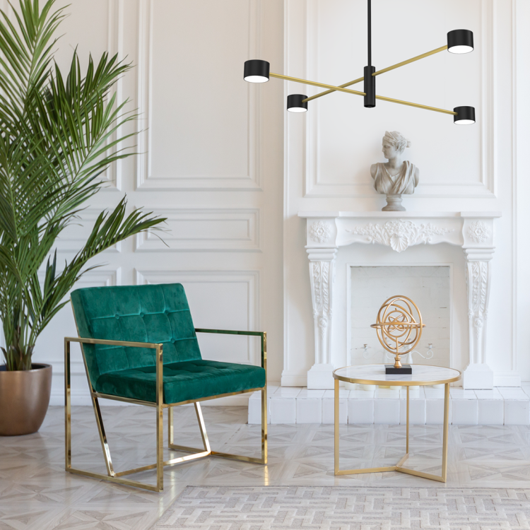 Lampa sufitowa wisząca Industrialna Loft CROSS GOLD 4xGX53 MLP8419 Milagro GX53 x4 nowoczesna oprawa oświetleniowa metalowa nad stół blat wyspę złota złoto czarna Inspiracje Premium