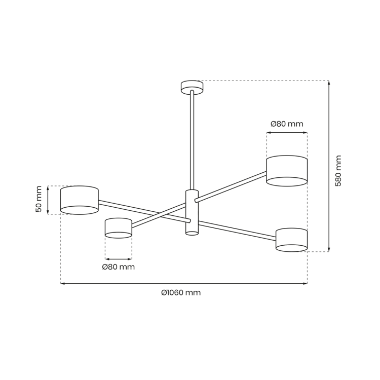 Lampa sufitowa wisząca Industrialna Loft CROSS GOLD 4xGX53 MLP8419 Milagro GX53 x4 nowoczesna oprawa oświetleniowa metalowa nad stół blat wyspę złota złoto czarna Inspiracje Premium