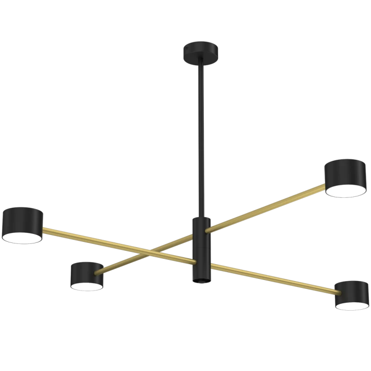 Lampa sufitowa wisząca Industrialna Loft CROSS GOLD 4xGX53 MLP8419 Milagro GX53 x4 nowoczesna oprawa oświetleniowa metalowa nad stół blat wyspę złota złoto czarna Inspiracje Premium
